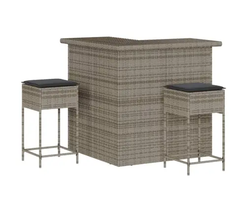 3-Osaline Aia Baarikomplekt Patjadega, Polürotang, Hall