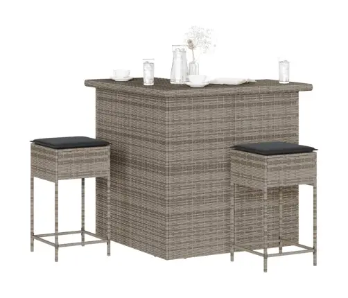 3-Osaline Aia Baarikomplekt Patjadega, Polürotang, Hall