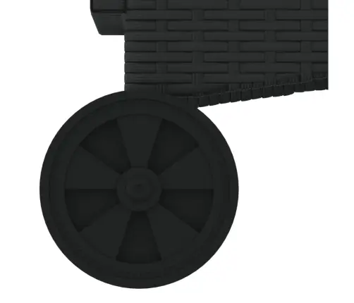 Sauļošanās Zviļņi Ar Matračiem, 2 Gab., Melna Pe Rotangpalma Vidaxl