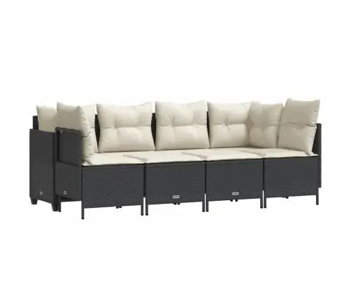 Sodo Komplektas Su Pagalvėlėmis, 5 Dalių, Juodas, Poliratanas