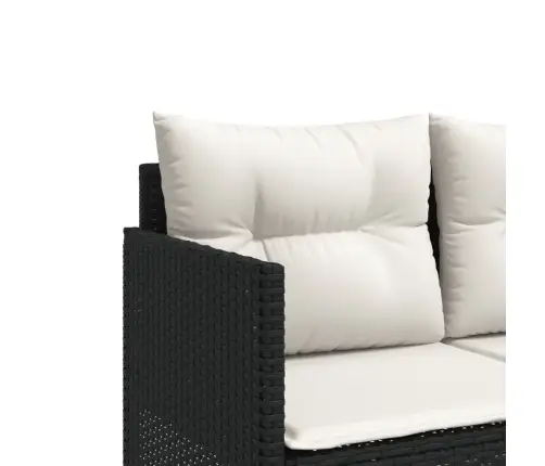 Sodo Komplektas Su Pagalvėlėmis, 5 Dalių, Juodas, Poliratanas
