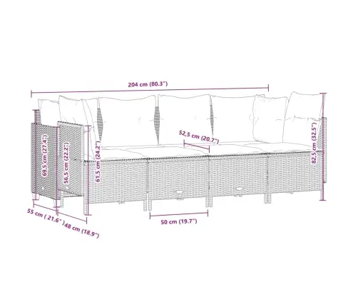 5-Daļīgs Dārza Dīvāna Komplekts, Matrači, Bēša Pe Rotangpalma Vidaxl