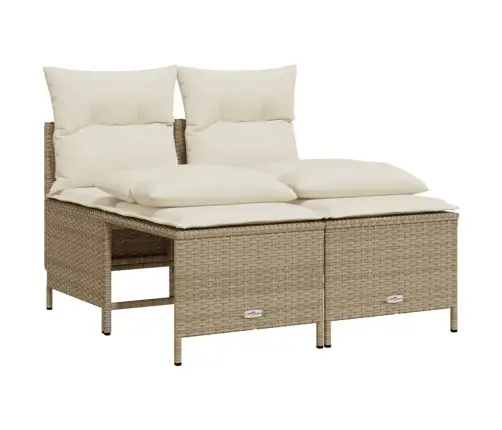 Sofos Komplektas Su Pagalvėlėmis, 5 Dalių, Smėlio, Poliratanas