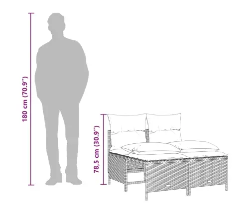 Sofos Komplektas Su Pagalvėlėmis, 5 Dalių, Smėlio, Poliratanas