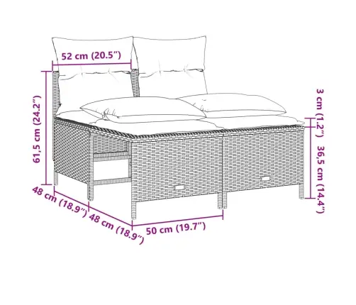 Sofos Komplektas Su Pagalvėlėmis, 5 Dalių, Smėlio, Poliratanas