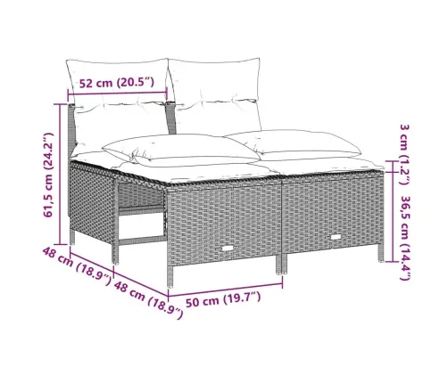 5-Daļīgs Dārza Dīvānu Komplekts,Matrači, Gaiši Pelēka Pe Pinums Vidaxl