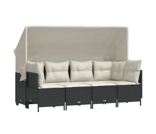 5-Osaline Aiadiivanikomplekt Patjadega, Must, Polürotang