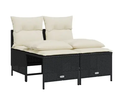 5-Osaline Aiadiivanikomplekt Patjadega, Must, Polürotang