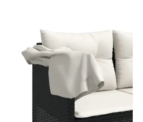 5-Osaline Aiadiivanikomplekt Patjadega, Must, Polürotang