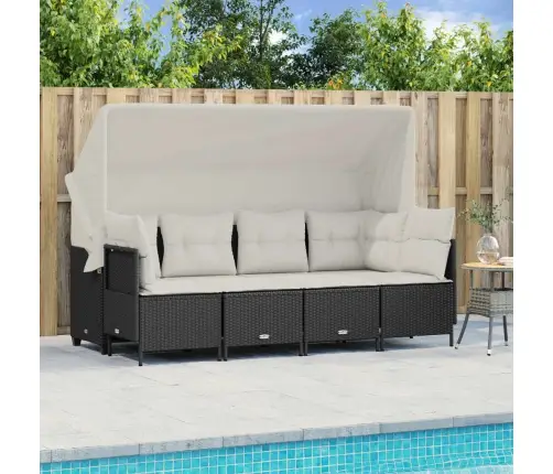 5-Osaline Aiadiivanikomplekt Patjadega, Must, Polürotang