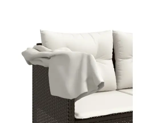 5-Daļīgs Dārza Dīvānu Komplekts, Matrači, Brūna Pe Rotangpalma Vidaxl