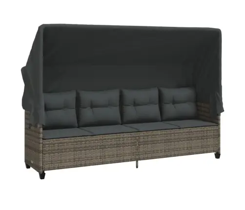 5-Daļīgs Dārza Dīvāna Komplekts Ar Matračiem, Pelēks Pe Pinums Vidaxl