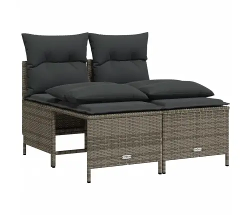 5-Daļīgs Dārza Dīvāna Komplekts Ar Matračiem, Pelēks Pe Pinums Vidaxl