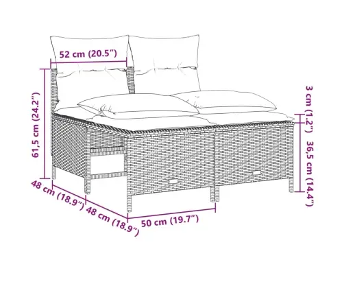 5-Daļīgs Dārza Dīvāna Komplekts Ar Matračiem, Pelēks Pe Pinums Vidaxl