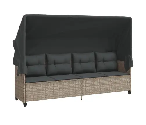 5-Daļīgs Dārza Dīvānu Komplekts,Matrači, Gaiši Pelēka Pe Pinums Vidaxl