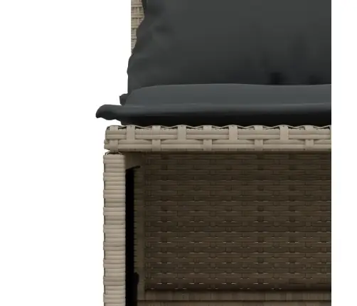 5-Daļīgs Dārza Dīvānu Komplekts,Matrači, Gaiši Pelēka Pe Pinums Vidaxl