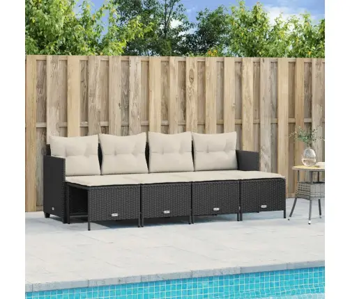 5-Daļīgs Dārza Dīvāna Komplekts Ar Matračiem, Pe Rotangpalma Vidaxl