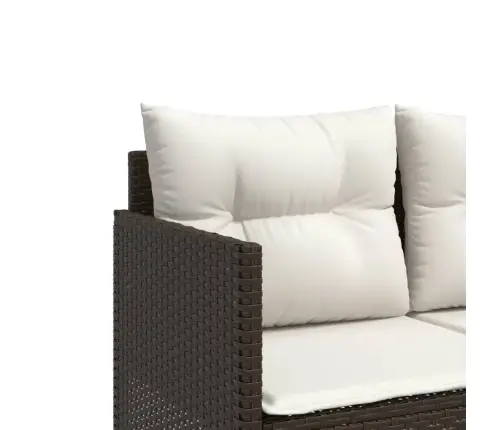 5-Osaline Aiamööblikomplekt Patjadega, Pruun, Polürotang