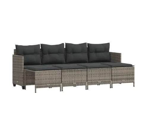 5-Osaline Aiamööblikomplekt Istmepatjadega, Polürotang, Hall