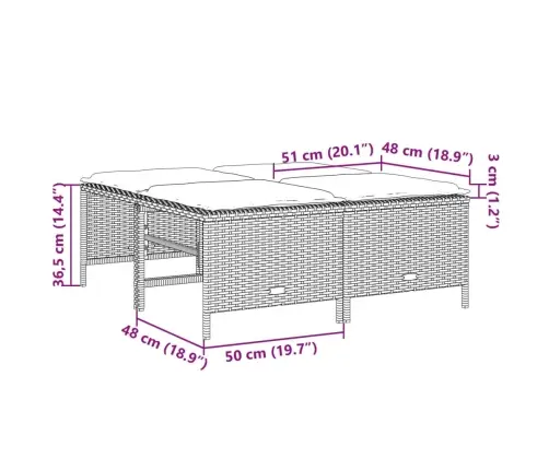 5-Osaline Aiamööblikomplekt Istmepatjadega, Polürotang, Hall