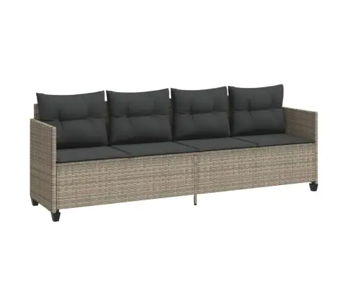 5-Daļīgs Dārza Dīvānu Komplekts,Matrači, Gaiši Pelēka Pe Pinums Vidaxl