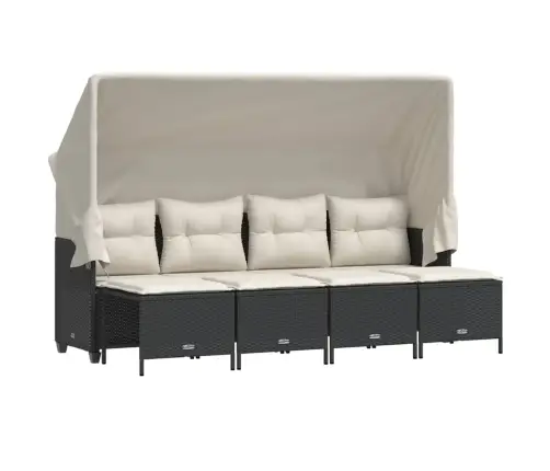 5-Daļīgs Dārza Dīvāna Komplekts Ar Matračiem, Pe Rotangpalma Vidaxl