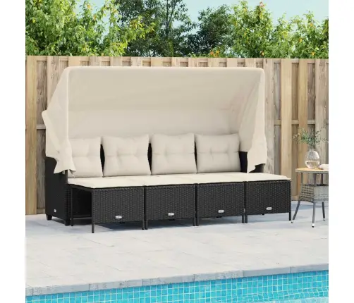 5-Daļīgs Dārza Dīvāna Komplekts Ar Matračiem, Pe Rotangpalma Vidaxl