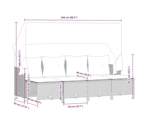 Sofos Komplektas Su Pagalvėlėmis, 5 Dalių, Rudas, Poliratanas
