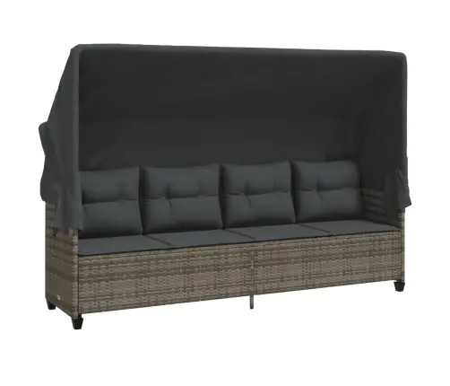 5-Daļīgs Dārza Dīvāna Komplekts Ar Matračiem, Pelēks Pe Pinums Vidaxl