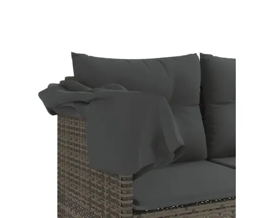 5-Daļīgs Dārza Dīvāna Komplekts Ar Matračiem, Pelēks Pe Pinums Vidaxl