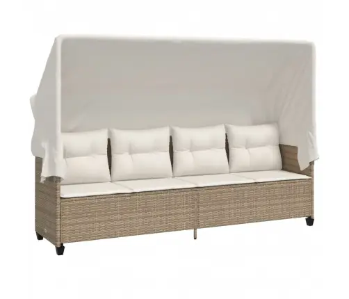 5-Daļīgs Dārza Dīvāna Komplekts, Matrači, Bēša Pe Rotangpalma Vidaxl