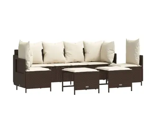 5-Osaline Aiamööblikomplekt Patjadega, Pruun, Polürotang