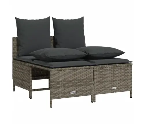 5-Daļīgs Dārza Dīvāna Komplekts Ar Matračiem, Pelēks Pe Pinums Vidaxl