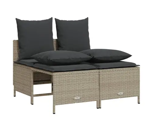 5-Osaline Aiamööblikomplekt Patjadega, Helehall, Polürotang