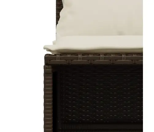 5-Daļīgs Dārza Dīvānu Komplekts, Matrači, Brūna Pe Rotangpalma Vidaxl