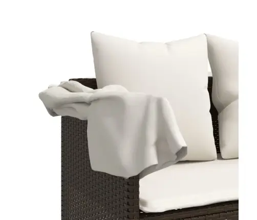 5-Daļīgs Dārza Dīvānu Komplekts, Matrači, Brūna Pe Rotangpalma Vidaxl