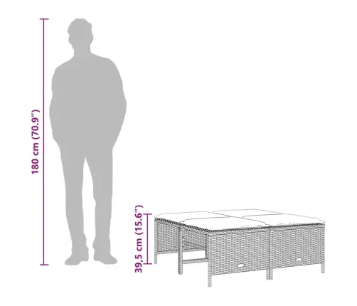 5-Daļīgs Dārza Dīvāna Komplekts Ar Matračiem, Pelēks Pe Pinums Vidaxl