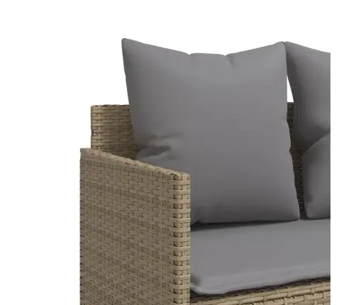 Sofos Komplektas Su Pagalvėlėmis, 5 Dalių, Smėlio, Poliratanas