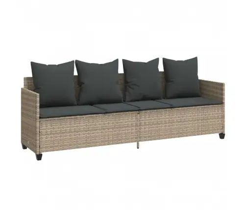 5-Daļīgs Dārza Dīvānu Komplekts,Matrači, Gaiši Pelēka Pe Pinums Vidaxl