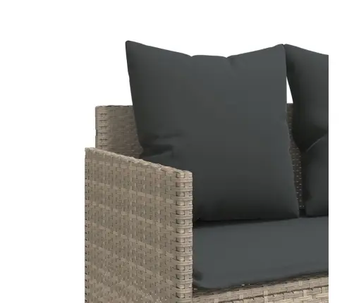 5-Daļīgs Dārza Dīvānu Komplekts,Matrači, Gaiši Pelēka Pe Pinums Vidaxl