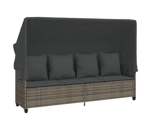 5-Daļīgs Dārza Dīvāna Komplekts Ar Matračiem, Pelēks Pe Pinums Vidaxl