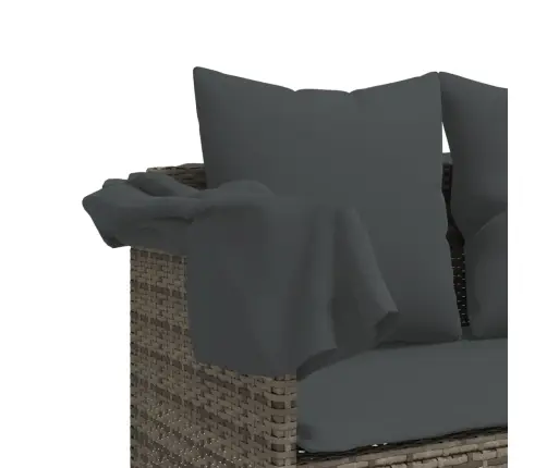 5-Daļīgs Dārza Dīvāna Komplekts Ar Matračiem, Pelēks Pe Pinums Vidaxl