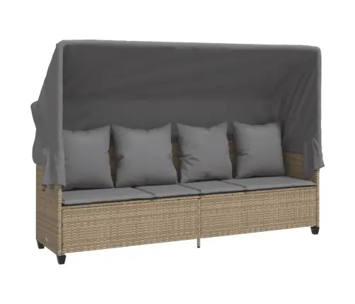 5-Daļīgs Dārza Dīvāna Komplekts, Matrači, Bēša Pe Rotangpalma Vidaxl