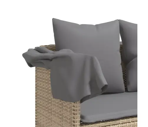 5-Daļīgs Dārza Dīvāna Komplekts, Matrači, Bēša Pe Rotangpalma Vidaxl