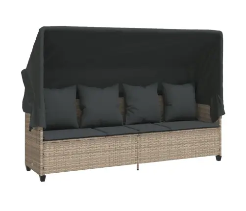 5-Daļīgs Dārza Dīvānu Komplekts,Matrači, Gaiši Pelēka Pe Pinums Vidaxl