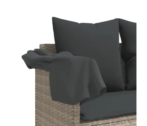 5-Daļīgs Dārza Dīvānu Komplekts,Matrači, Gaiši Pelēka Pe Pinums Vidaxl