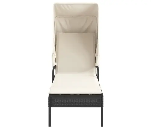 Saulės Gultai Su Skliautais/Staliuku, 2Vnt., Juodi, Poliratanas