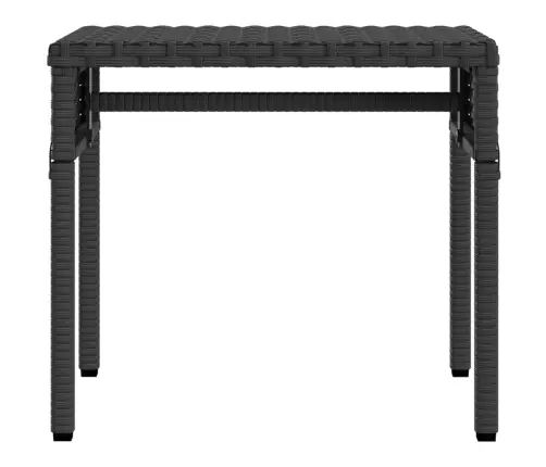 Saulės Gultai Su Skliautais/Staliuku, 2Vnt., Juodi, Poliratanas