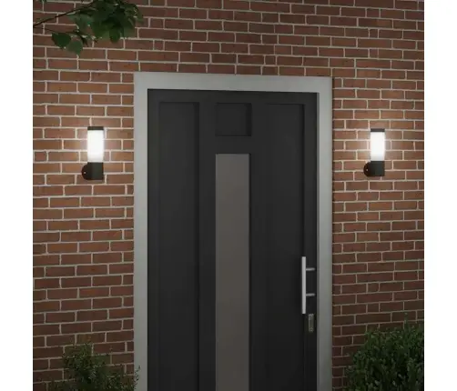 Āra Pie Sienas Gaismas 2 Gabali Melna Nerūsējošā Tērauda Ip44 Vidaxl