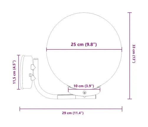 Lauko Sieninė Lemputė Sidabro 29 X 25 X 33 Cm